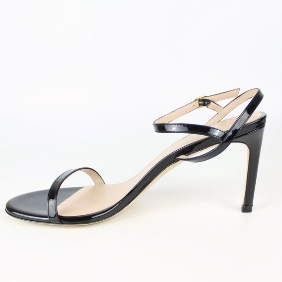 New Stuart Weitzman Kassidy Black Leather Heeled Sandal | Chic & Timeless - Picture 7 of 15